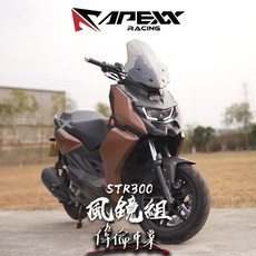 偉倫精品零件 APEXX STR 300 燻黑風鏡 小風鏡 衝刺風鏡 法規 歐規 風鏡 免鑽孔 附手機架, 燻黑
