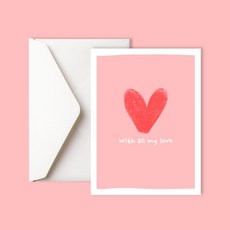 발렌타인데이 화이트데이카드 감사카드 생일카드 메세지카드 답례품 구디백 소량제작카드 예쁜편지지 감사장, 카드10장+봉투10장