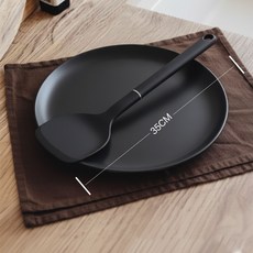 家用耐高溫長柄鍋鏟, 1個, 鍋 鏟 【墨韌+原生硅膠】