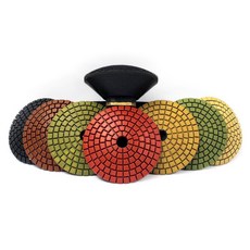 대리석 화강암용 5/8 11 스레드 백커 패드 볼록 디스크가 있는 Z LION 4인치 다이아몬드 연마, 3 inch, 8, 1개