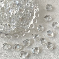 불규칙 투명 사각형 트위스트 팔찌 귀걸이 매력 11MM 목걸이 비드 DIY 제작 수제 쥬얼리 유리 비즈, 01 11MM 20PCS, 4