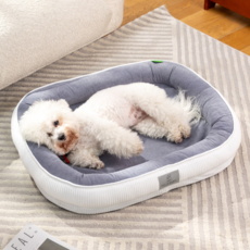 런레이더 미끄러움방지 반려동물 꿀잠 방석, 1개, 화이트