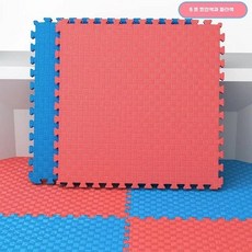 매트리스 놀이방 인테리어 블랙 양면 거실 매트 바닥 그레이 mxm (최소4개이상), B. 고밀도 레드 블루 5줄 양면 개