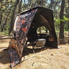 VA 솔무늬 낙엽무늬 의자텐트 넓이조절 뒷문개방형 후라이포함 암막 민물낚시 원투낚시 1인용 텐트, 원터치 의자 텐트+상부후라이