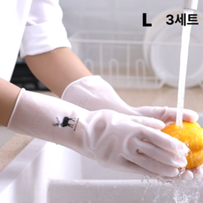 모드놀리 끈질긴 만능 니트릴 고무장갑, 3세트, 대(L), 화이트