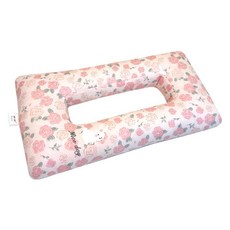 피어싱 베개 옆으로 구멍 귀쿠션 격자 자는 래빗플라워진주폼소프트탄성무음얕은수면 7-7cm, 블루유스풀밀껍질하드베개