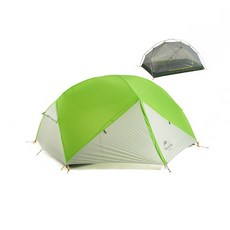 Naturehike 蒙加雙人超輕矽膠帳篷 防風防雨 登山徒步露營適用, 20D, 春芽綠, 二人