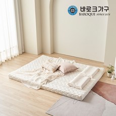 바로크가구 허니비 8cm 순면 토퍼 매트리스 세트(보관벨트) Q, 허니비 8cm 토퍼 Q_아이보리(쿨론)