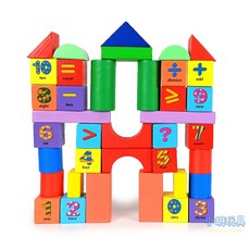 小胡玩具 手提木製彩繪積木 益智積木 兒童玩具, 1個