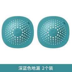 熱銷水槽過濾網地漏蓋，衛生間浴室毛髮過濾器，廚房水池下水道防堵塞神器, 深藍【2個裝】