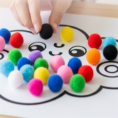 꿈꾸는비 솜방울 50mm 털퐁퐁이, 흰색