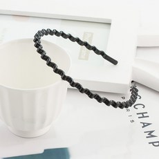塑料波浪形帶齒髮箍 韓版洗臉束髮工具 黑色, 1個, 波浪髮箍