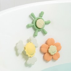 NEW베이비클라우드 흡착 회전 딸랑이 터미타임 장난감 실리콘 스피너, 스피너 배해들, 1개