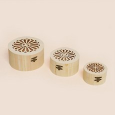 나무보석함[전통문양 원형] 3세트, 1개, 옵션_한개