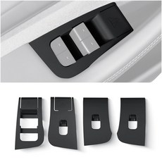 호환 테슬라 신형모델Y 주니퍼 실리콘 창문 버튼 스위치 패널 보호커버 4P, 블랙, 윈도우