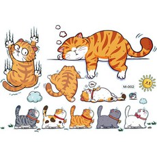 차량용 흠집 스티커 자동차 캠핑카 고양이 스티커 꾸미기, 1개, B세트