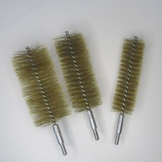 鋼絲管道刷 不鏽鋼絲銅絲打磨除鏽內孔拋光去毛刺圓孔清理M6螺牙桿, 銅絲直徑15mm毛位100螺牙桿, 1個