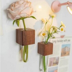 원목 마그넷 미니 화병 인테리어 소품, 너도밤나무