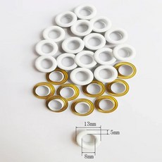 가방 8MM 그로멧 세트 벨트 색상 LEATHERCRAFT 라운드 신발 황동 반지 구멍 10 액세서리 의류, White 10Set