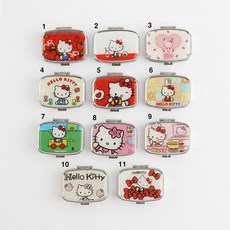 아이데얼 사각 키티 미니 보관함 틴케이스 악세사리 알약 주얼리소품 정리함 휴대용 케이스, 8번 헬로, 1개
