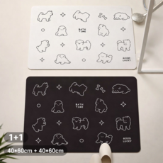 니드닛 빨아쓰는 규조토 욕실 발매트 논슬립 2종, 댕댕세트