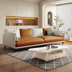 簡約現代設計師新款貓抓皮沙發組合