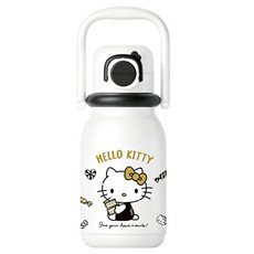 StarR 고양이 캐릭터 자연 감성 듀얼 음용 보온 주전자 6825, 블랙 + 화이트, 1개, 640ml
