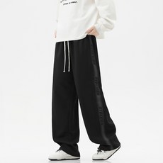 直筒印花籃球褲 男款高街運動休閒長褲 寬鬆學生衛褲 男團體服 - 2026冬季新款