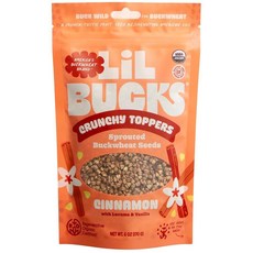 릴 벅스 재생 재배 메밀 씨앗 - 팔레오 시리얼 글루텐 프리 그래놀라 단백질 함량 높음 저설탕 유기농 슈퍼씨드 크런치(시나몬 1팩), 6 Ounce (Pack of 1), 시나몬, 1개, 170g