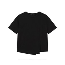 잠뱅이 여성 절개 언발란스 트임 반팔티셔츠 AN2WTS359-BK
