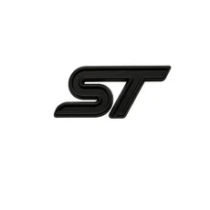 자동차 스티커 엠블럼 로고 3D ST 데칼 메탈 배지 RS, Steering wheel, ST Full Black, 상세설명참조