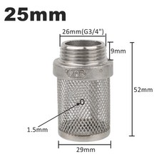 304 스테인레스 스틸 메쉬 필터 금속 관개 정원 청소 펌프 호스, 1개, 2) 25mm