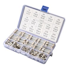 한수위 유리관 휴즈 세트 250개 5*20mm 6*30mm 1A~20A, 1세트
