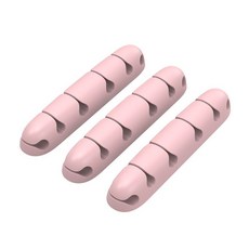 【6孔】全硅膠多功能理綫器桌麵集綫器自粘電綫卡綫扣整理固定器, 粉色3件, 1個