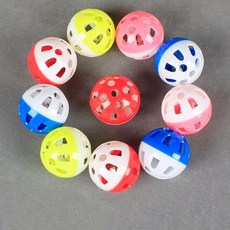 貓咪玩具球發聲鈴鐺互動逗貓玩具多色塑料空心寵物用品迷你, 1個, 混色  直徑3.8cm