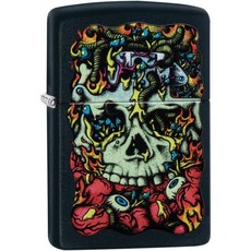 지포 라이터 신화적인 노스 엠블럼 블랙 매트 라이타, Black Matte Norse Emblem, 1개