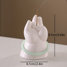 佛手蓮花線香插 創意白瓷佛手香爐茶道擺件蓮花線香爐香道擺件, 1個