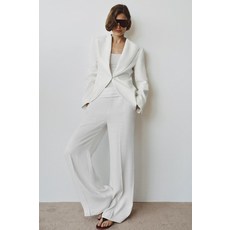 ZARA 린넨 와이드 벨트 팬츠 ZW 컬렉션 - 화이트 1943/904/250