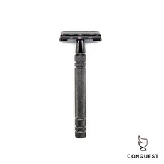 CONQUEST UBERSUAVE ER103GM 鐵灰蝴蝶旋開式刮鬍刀 傳統刮鬍刀 適合粗硬濃密鬍鬚, 1個, 1