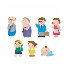 교육자료 펠트 모형-우리 가족 7종