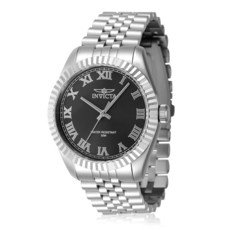 Invicta Specialty Men 43mm 스테인리스 스틸 스틸 블랙 다이얼 PC21 쿼츠