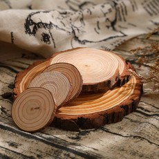 BAGEL蓓果 圓木杯墊, 【中】直徑10-12cm / 厚1cm, 原木