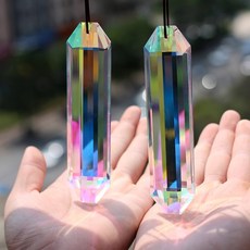 창 2pcs Suncatcher 프리즘 펜 던 트 STINO ABColor 크리스탈 스틱 레인보우 메이커 정원 태양 포수, [01] 옵션1