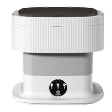 10公升大容量摺疊洗衣機，迷你便攜，藍光抑菌，觸控面板，底部排水，附贈瀝水籃和進水管, 高配版星空灰, 折疊洗衣機10L