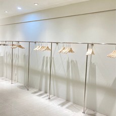 벽행거 고정파이프 선반 옷가게 벽걸이옷걸이 스테인리스 스틸 의류 디스플레이 랙, 1개, K_두꺼운 스테인리스 길이 6m