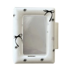 만화 디자인의 3인치 앨범 PVC 아이돌 바인더와 여행 메모리 수집가용 포켓 32개 선물, Black bow