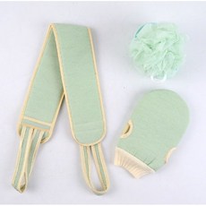 Baths and Baths 목욕용품4종세트 목욕타올 샤워캡, 그린+샤워캡, 1개, 1세트