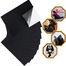 RZJZGZ 접착 펠트 시트 블랙 펠트 8.3x11.8인치 1mm 패브릭 접착제 스티키 백 펠트 시트 5PCS, Black 5