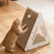콜콜러브 삼각형 고양이 세로 스크래치 황마 짜임 내마모 놀이공원, 화이트, 1개