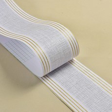 自粘3D立體腰線踢腳線貼紙 歐式風格 適用於客廳臥室浴室瓷磚天花板, 1個, 金邊條紋 12cm寬X5米 ,1捲價